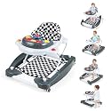 BABY JOY 6-in-1 Baby Walker, Foldable Baby Walker with Wheels, Adjustable Height, Music, Lights, Bouncer &amp; Rocker Mode, Baby Walkers for Boys Girls 6-14 Months (Gray)