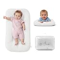 Baby Lounger for Infants Babies 0-12 Months, Bionic Organic Lounger, Soft Cotton Breathable Infant Floor Seats & Loungers for Newborn Baby Shower Gifts (White)