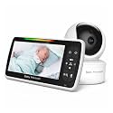 Baby Monitor with Camera and Audio, 5" Display Smart Baby Monitor, Video No WiFi, 120° Vertical, 355° Rotation, Night Vision, 2-Way Talk, VOX (SM650)