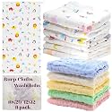 Baby Muslin Burp Cloths Washcloths 11 Pack Rags Face Towels Large Newborn Essentials Baby Registry Search 100% Cotton 6 Layered Muslin 10"x20" and 12"x12" for Boys & Girls Gift Set