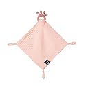 Baby Muslin Security Blanket with Food Grade Silionce Teether,Soothe Teething Toy for Boys and Girls,100% Polyester (Pink)