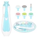 Electric Nail Drill & Trimmer - Safe Baby & Adult Nail Care, Light & 6 Grinding Pads, Polish & Shape Tools for Newborns to Adults