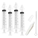 Aolso Baby Nasal Irrigator, 4PCS Nasal Syringe for Baby, Syringe Nasal Irrigator with Tweezers &amp; Cleaning Brush, Baby Nasal Aspirator with Silicone Nasal Suction Tips Portable Baby Nasal Syringe