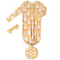 Baby Newborn Knotted Gown, Soft Breathable Viscose from Bamboo for Infant Home Coming Outfit, Knotted Gown with Headband