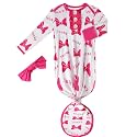 Baby Newborn Knotted Gown, Soft Breathable Viscose from Bamboo for Infant Home Coming Outfit, Knotted Gown with Headband