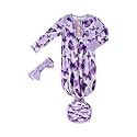 Baby Newborn Knotted Gown, Soft Breathable Viscose from Bamboo for Infant Home Coming Outfit, Knotted Gown with Headband