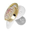 Baby Pacifier Symmetrical One Piece Design Nipple Shape Helps Promote Oral Development Ultra Light Soft Bling Silicone Newborn Pacifier for 6 to 18 Months Infant (White)