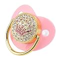 Baby Pacifier Symmetrical One Piece Design Nipple Shape Helps Promote Oral Development Ultra Light Soft Bling Silicone Newborn Pacifier for 6 to 18 Months Infant ()