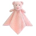 Baby Pink Teddy Bear Soft Stuffed Animal Security Blanket, Plush Bear Character Lovey Blanket, Baby Shower/Nursery Gift, Newborn Infant Toddler Snuggle Blankie for Boys Girls, 14 Inches