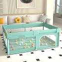 LulliSpace Baby Playpen,73"X49" Baby Playard for Kids and Toddlers with Gate,Kids Activity Centre Safety Play Yard,Indoor & Outdoor Extra Large with Breathable Mesh，with Anti-Slip Base