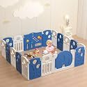 LulliSpace Baby Playpen,for Kids and Toddlers,Kids Activity Centre Safety Play Yard,Indoor&amp;Outdoor Pattern Baby Fence with Game Panel, Safety Lock, Non-Slip Bases, Adjustable Shape,18 Panels