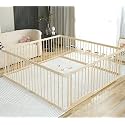 Baby Playpen Play Fence Gate Play Pen Wood Large,Playpens for Babies and Toddlers Kids Indoor,Baby Play Yards Gym