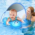 Baby Pool Float with Canopy UPF50+, 5 Point Safety Buckle for 3-36M