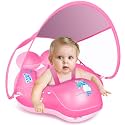 Baby Pool Float with Canopy UPF50+, 5 Point Safety Buckle for 3-36M