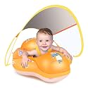Baby Pool Float with Canopy UPF50+, 5 Point Safety Buckle for 3-36M