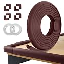 Kerätä Baby Proofing Corners and Edges Protector Guards (16.5FT Edge +8 Corners), Soft Rubber Foam Edge Protector with Removable Double Sided Tapes, Furniture Table Bumper Guard for Baby Safety-Brown