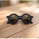 BABY RC BLACK,Round Sunglasses, Black Frame, Retro Style, Tinted Lenses, Unisex Eyewear