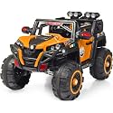 Baby Rechargeable Battery Operated Electric Ride-On Jeep car for Kids Riding Toy Car with R/C for Boys &amp; Girls Babies Toddlers Age 1 to 8 Years (6 Month Warranty, Orange)