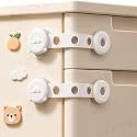 Baby Safety Lock for Cabinets, Pack of 2,Adjustable and Flexible,Self Adhesive, Child Proof Safety Lock for Drawers, Refrigerator, Toilet Seat (Off White)
