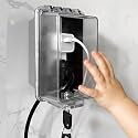 Baby Safety Outlet Cover Box-Key Lock for Much Better Toddler Proofing, Easier Operation, Simple 4 Step Install with Included Screws,Provides Extra Space Inside for Plugs,Adapters