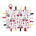 Baby Sensory, Security & Teething Closed Ribbon Tag Lovey Blanket with Minky Dot Fabric: 14”X18” (Firefighter)