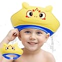 Baby Shampoo Shower,Cap Toddler Shower Cap for 0-10 Years Old Kids, Soft Bath Bathing Hat,Adjustable Visor Hat,Protector Eye Ear,Washing Hair Fun, Yellow