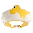 Baby Shower Cap Shield, Shower Cap for Kids, Visor Hat for Eye and Ear Protection for 0-9 Years Old Children,Cute Dinosaur/Crocodile/Hippo shape Makes the Baby Bath More Fun (Dinosaur, Yellow)