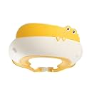 Baby Shower Cap Shield, Shower Cap for Kids, Visor Hat for Eye and Ear Protection for 0-9 Years Old Children,Cute Dinosaur/Crocodile/Hippo shape Makes the Baby Bath More Fun (Crocodile, Yellow)