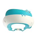 Baby Shower Cap Shield, Shower Cap for Kids, Visor Hat for Eye and Ear Protection for 0-9 Years Old Children,Cute Dinosaur/Crocodile/Hippo shape Makes the Baby Bath More Fun (Crocodile, Blue)