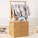 GiftAmaz Baby Shower Crate Closet, Large Hand-Woven Rattan Baby Basket
