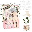 Baby Shower Gifts Basket Wooden Crate, Personalized Wooden Letters and Clothes Hangers New Born Baby Girl Boy Gifts Vine Decorations Cute Closet with Handle Pregnancy Gifts for New Mom Parents Pink
