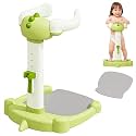 Baby Shower Stand, Baby Standing Bath with Anti-Pinch Adjustable Height and Armrest, Shower Standing Support with Anti-Slip Base and Mat for Infants 6-36 Months -Green