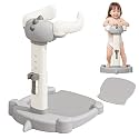Upgraded Baby Shower Stand, Adjustable Height & Foldable Baby Standing Bath with Anti-Slip Base, Anti-Pinch Silicone, Ideal Gift for Infants 6-36 Months -Grey