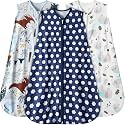 GUNTAIL Baby Sleep Sack 0-6 Months 3 Pack Baby Wearable Blanket 100% Rayon Cotton 2-Way Zipper Toddler Sleeping Sack .Comfy Soft Lightweight TOG 0.3 (Elephant&amp;Dinosaur&amp;Hexagon,)