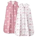 Baby Sleep Sack 0-6 Months, 0.5 TOG Wearable Blanket for Baby Boy and Girl, 2-Way Zipper Newborn and Infant Sleeping Bag 2 Pack, Lightweight Sleep Sacks Pink Rainbow（Small）