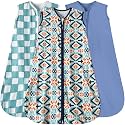 GUNTAIL Baby Sleep Sack 18-24 Months 3 Pack Baby Wearable Blanket 100% Rayon Cotton 2-Way Zipper Toddler Sleeping Sack .Comfy Soft Lightweight TOG 0.3 (Bohemia&amp;Checkered&amp;Blue)
