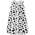 GUNTAIL Baby Sleep Sack 6-12 Months Baby Wearable Blanket 100% Rayon Cotton 2-Way Zipper Toddler Sleeping Sack，Comfy Soft Lightweight TOG 0.3（Cow Print）, Medium