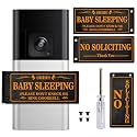 Baby Sleeping Don‘t Knock or Ring Doorbell，Rotatable No Soliciting Doorbell Cover. Metal sign for front door/house/Home. Great gift for moms with sleeping babies，Easy to install.，Very effective.