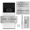 Baby Sleeping Doorbell Cover — Rotatable "Shh! Baby Sleeping" & "No Soliciting" Sign, No-Drill Adhesive Install, Fits Ring Video Doorbell, Great New Mom Gift