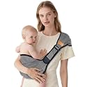 Baby Sling Carrier,Baby Sling with Cushion,Toddler Carrier with Comfortable Sponge Cushion,Carrying 10-30 lbs(Grey)