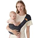Baby Sling Carrier,Baby Sling with Cushion,Toddler Carrier with Comfortable Sponge Cushion,Carrying 10-30 lbs(Black)