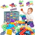 Soft Blocks Building Block Toys for Toddlers, STEM Educational Toys, Soft Rubber Building Blocks for Toddlers 18 Months and Up, Baby Big Building Blocks Sensory Toys, 70PCS