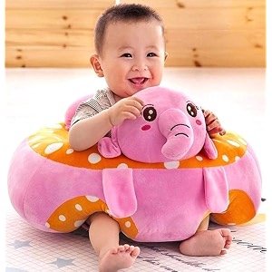 baby soft plush cushion cotton baby sofa seat infant safety car chair learn to sit stool training kids support sitting for dining pink-orange