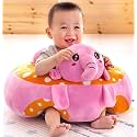 Baby Soft Plush Cushion Cotton Baby Sofa Seat Infant Safety Car Chair Learn to Sit Stool Training Kids Support Sitting for Dining (Pink-Orange)