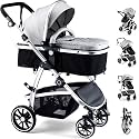 Hagaday Baby Stroller, 2-in-1 Reversible Toddler Seat with Lie-Flat Mode