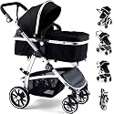 Hagaday Baby Stroller, 2-in-1 Reversible Toddler Seat with Lie-Flat Mode