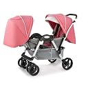 Baby Stroller for Twins-Cozy Compact Twin Stroller, Double Infant Stroller with Tandem Seating,Oversized Canopy, Tandem Umbrella Stroller for Girls Boys (Color : Pink)