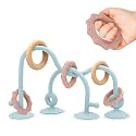 Baby Suction High Chair Toys - Enhanced 24hr Hold Suction Cup Sensory Bath Toys for Babies 6-12 Months, Toddlers, Infant, Interactive Silicone Montessori Teether Toy