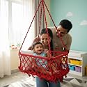 Patiofy Baby Hanging Cradle/Palna for New Born Baby for 0 to 2 Years/Cotton Rope Cradle (Red)