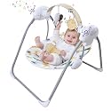 Baby Swing for Infant,Portable Baby Swing 0-9 Months Yellow